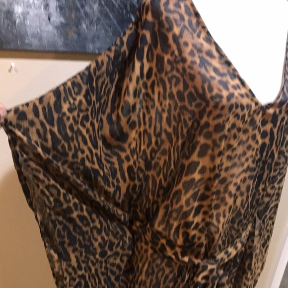 NWT Ralph Lauren Swimsuit Cover-Up Tunic Leopard Print with Tie Waist-Size S/M - Picture 6 of 12
